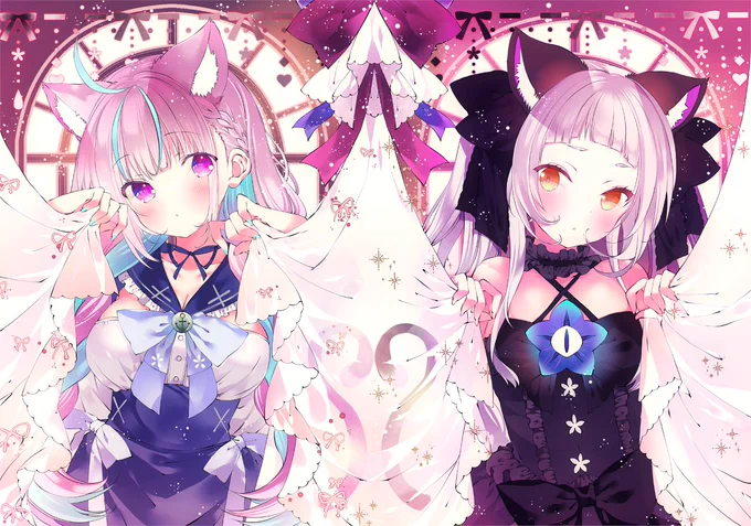 しっぽで♡ なんか秘密っぽくて(*˘︶˘*).。.:*♡ #湊あくあ #あくあーと #紫咲シオン #シオンの書物 