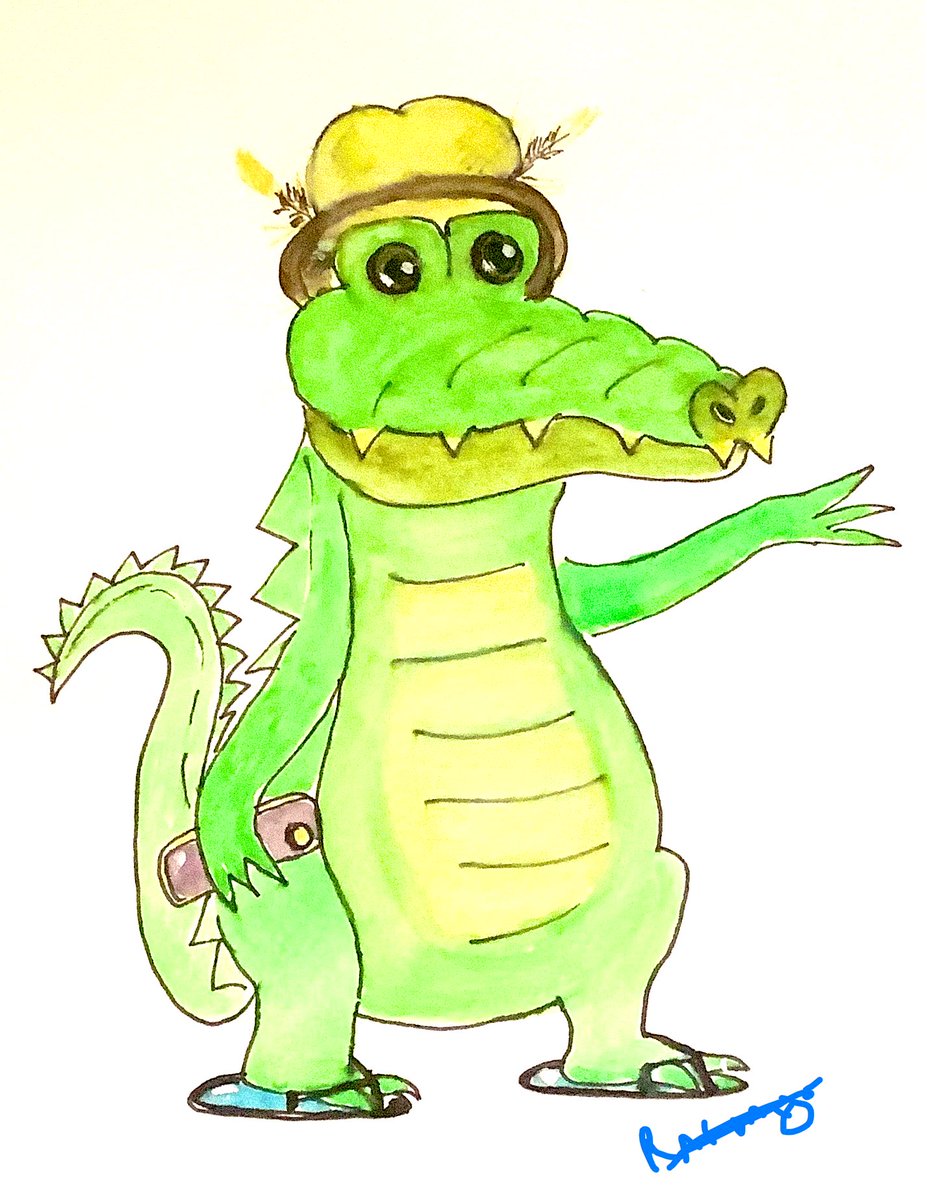 Art71Rachael's tweet photo. Snapper had so much to do. The festival he arranged every year, CrocRock was a massive hit, & this year he had some top acts, The Alligators, Guns & Reptiles & Jon Bon Toady. #illustration #kidsbooks #watercolour #crocrock https://t.co/4NOyLPz346