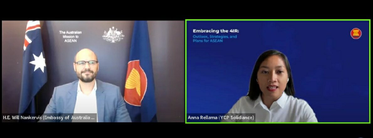 AusAmbASEAN's tweet photo. The 4th Industrial Revolution is reshaping economies and societies across #ASEAN. Today I gave opening remarks 🗨️ at a forum for the new ‘Consolidated Strategy on the 4IR for ASEAN’, which 🇦🇺 supported. Looking forward to ongoing cooperation w/ @ASEAN on digital transformation 💻 https://t.co/f3RxoQYZIA