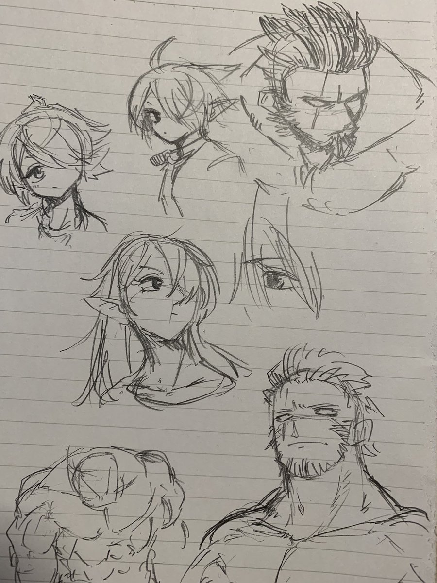 ノートにダラダラ落書きしてると学生の頃を思い出す 