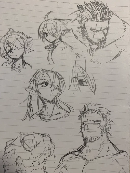 ノートにダラダラ落書きしてると学生の頃を思い出す 