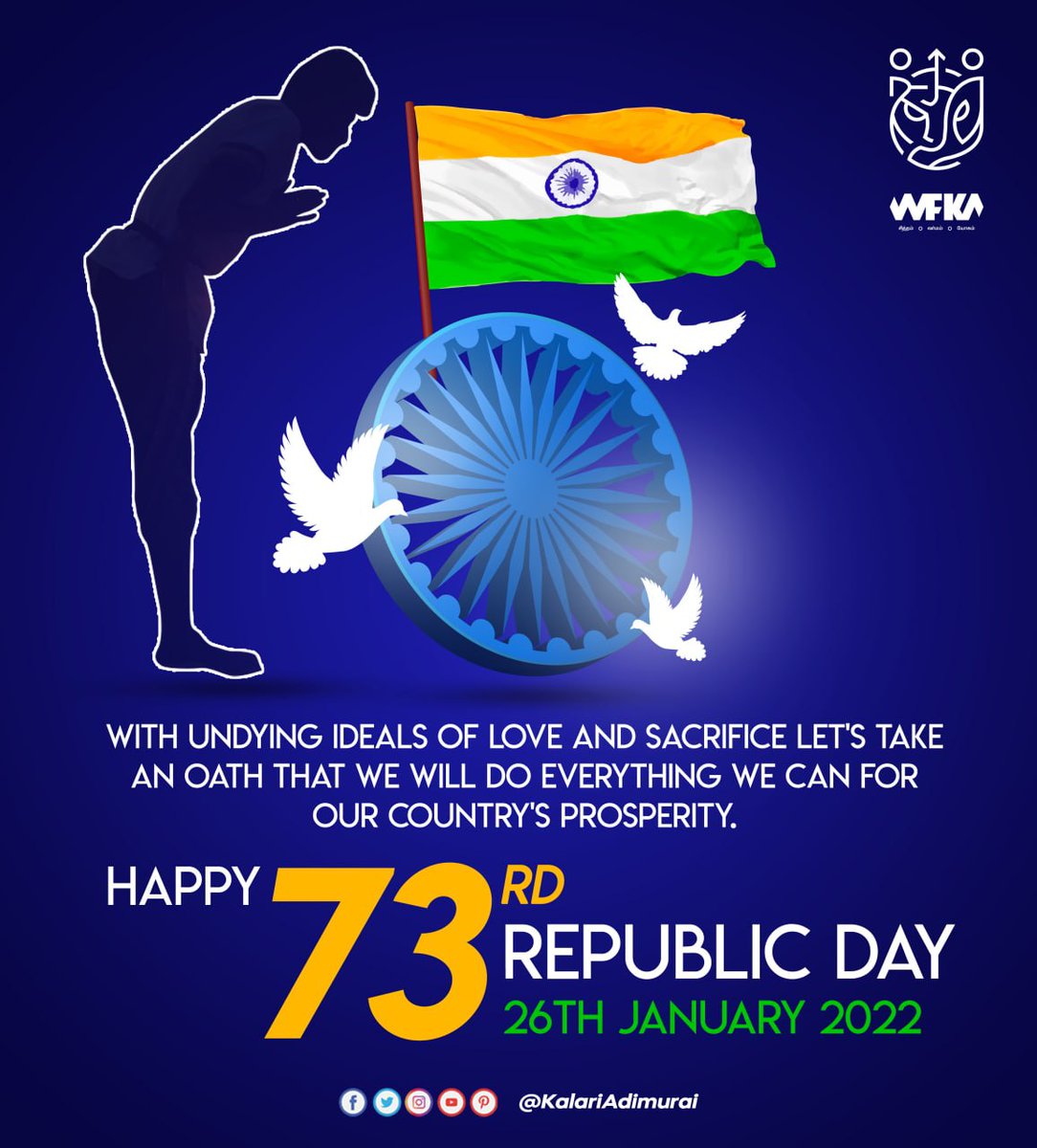KalariAdimurai's tweet photo. Lets take this moment to cherish the freedom and the glory of our nation 🇮🇳
Happy #republicday 

#RepublicDayIndia 
#WFKA
#KalariAdimurai https://t.co/hknyCDKLFl