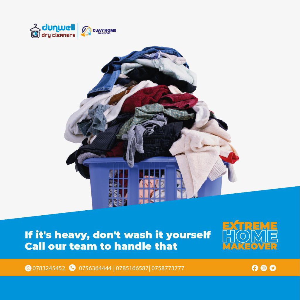 SirDavidKN's tweet photo. You know that laziness you always feel over the weekend when you’ve planned to do Laundry,yeah…I hate it too. 
But guess what ???  @CjayH_S is partnering with @dunwelldryclean and they are offering a complete make over for homes.
Don’t hustle with laundry!!
#ExtremeHomeMakeover https://t.co/oyyA7zkDHj