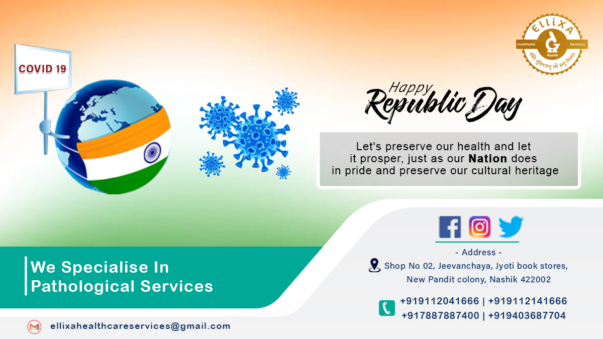 EllixaServices's tweet photo. This Republic day, let's take an oath to serve our nation for its merriment
Ellixa healthcare wishes you a Happy Republic Day🇮🇳
#HappyRepublicDay #diagnosis #bloodtestresult #health #pathology #diagnostics #diagnosticcenter #bloodtest #diagnosticservices #ellixahealthcareservices https://t.co/Bq3tq1ThxG