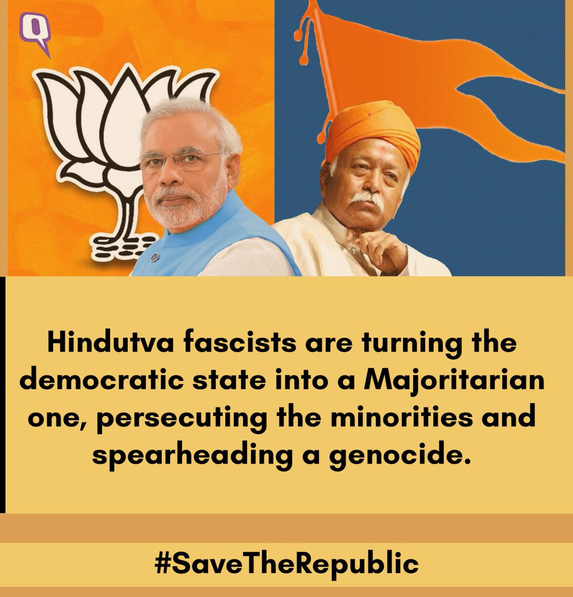 Sangh is trying to replace our constitution with Manusmriti despite the value system enshrined in it being unacceptable to majority of the country. #SaveTheRepublic