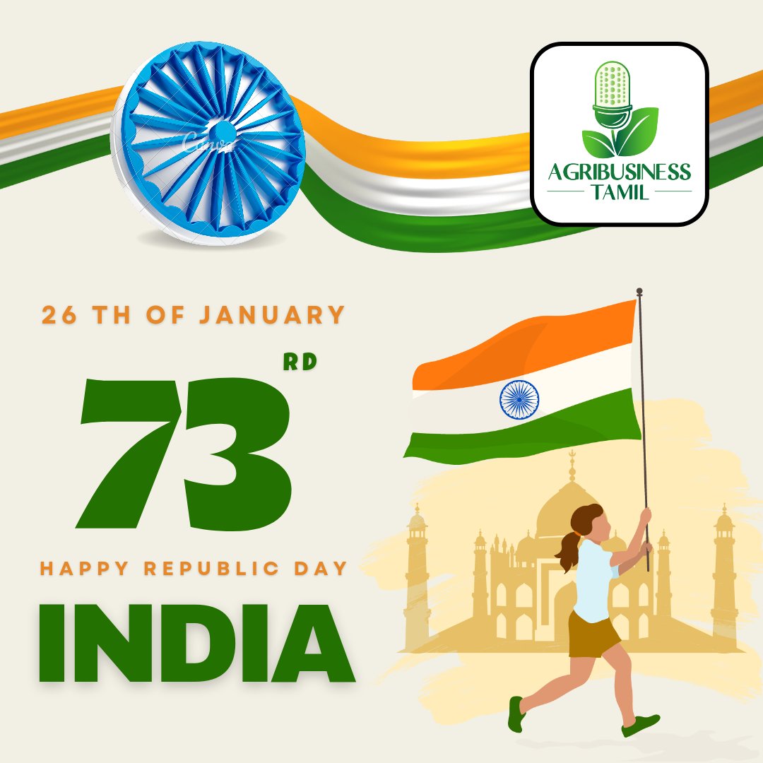 AgribusinessTa1's tweet photo. Happy Republic Day to all 🇮🇳

#republicday #republicdayindia #republicindia #republic #republicday2022 #73rdrepublicday #republicdayofindia #dominianrepublic #federalindia #federalism #unity #india https://t.co/nrZlga2o3m