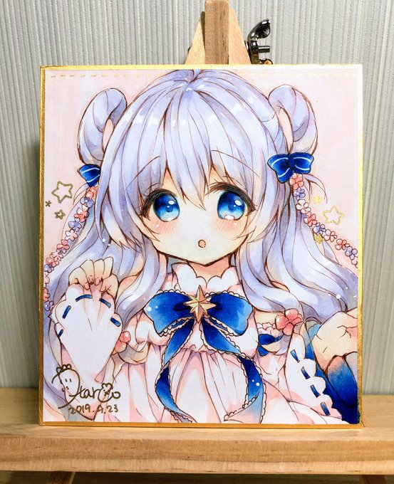 すこし前に描かせていただいた色紙です(⸝⸝ˊ࿀ˋ⸝⸝)🌸🌸(また機会があれば〜)
#花騎士7周年
#フラワーナイトガールイラスト 