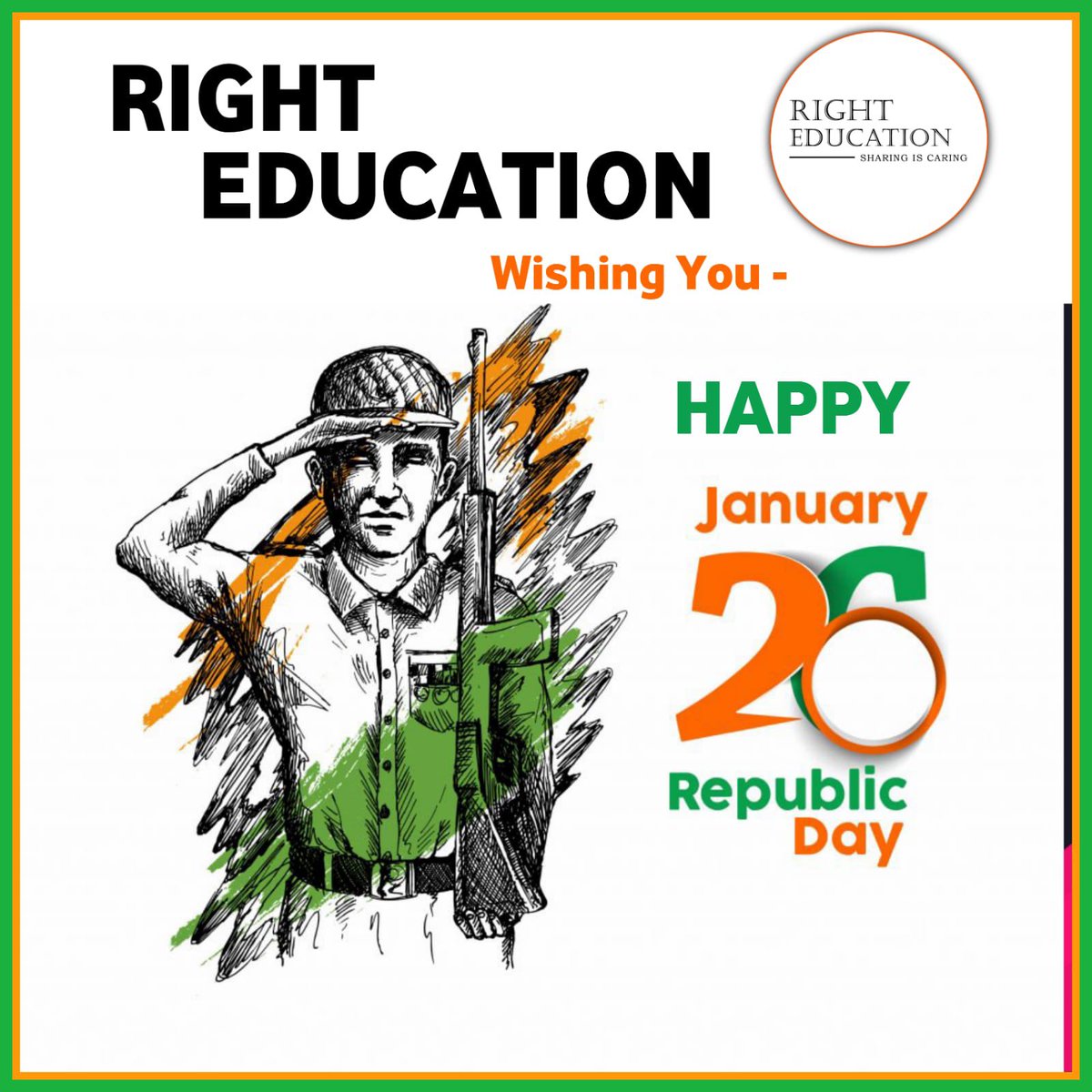 _RightEducation's tweet photo. 🇮🇳 HAPPY REPUBLIC DAY 🇮🇳

 With faith in our hearts and independence in our thoughts, let's salute the Nation.

Team Right Education wishes you a very Happy Republic Day https://t.co/SRACcx01F8