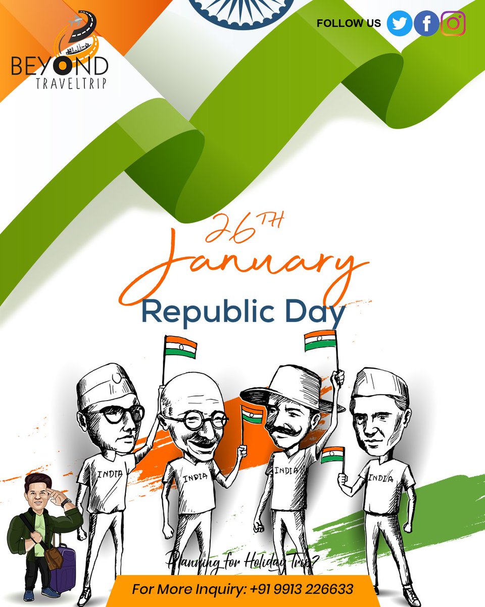 BTraveltrip's tweet photo. Let us pledge to always keep the tricolour high and rising. Happy Republic to you and your family!
.
#beyondtraveltrip #beastoryteller #republicday #india #photography #indian #happyrepublicday #january #national #patriots #republicdayindia #IndianArmy https://t.co/HgG5uK6s2c