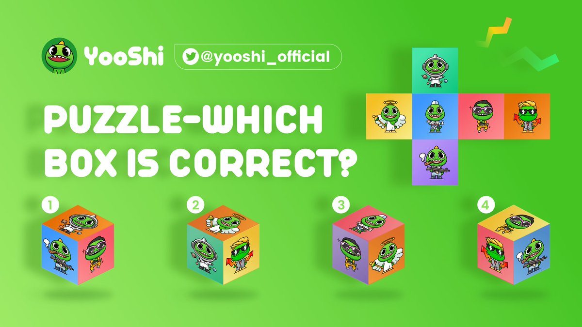 👀Solve the puzzle: which Box is correct?

❤️Follow us &amp; RT &amp; Like
❤️Comment your answer

🎁10 #YooShifamily with correct answer will be rewarded with $10 $YOOSHI each.