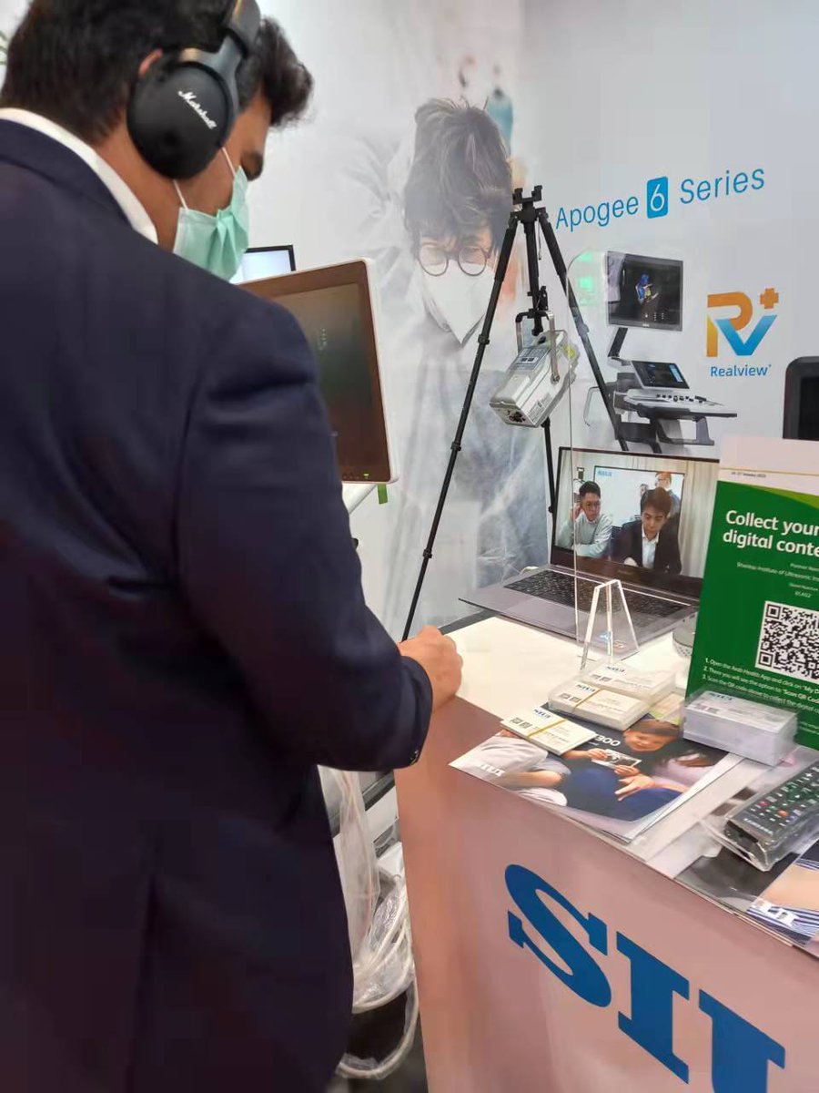 SIUIHealthcare's tweet photo. A great start at #arabhealth2022, many customers stopped by our booth and tried out #SIUI new Apogee 6 series systems. The exhibition will last till 27th, come visit our booth at S1 A52 if you haven’t! Our experts and sales agents will be there to assist you.
#ultrasound #medical https://t.co/vINsMoc22O