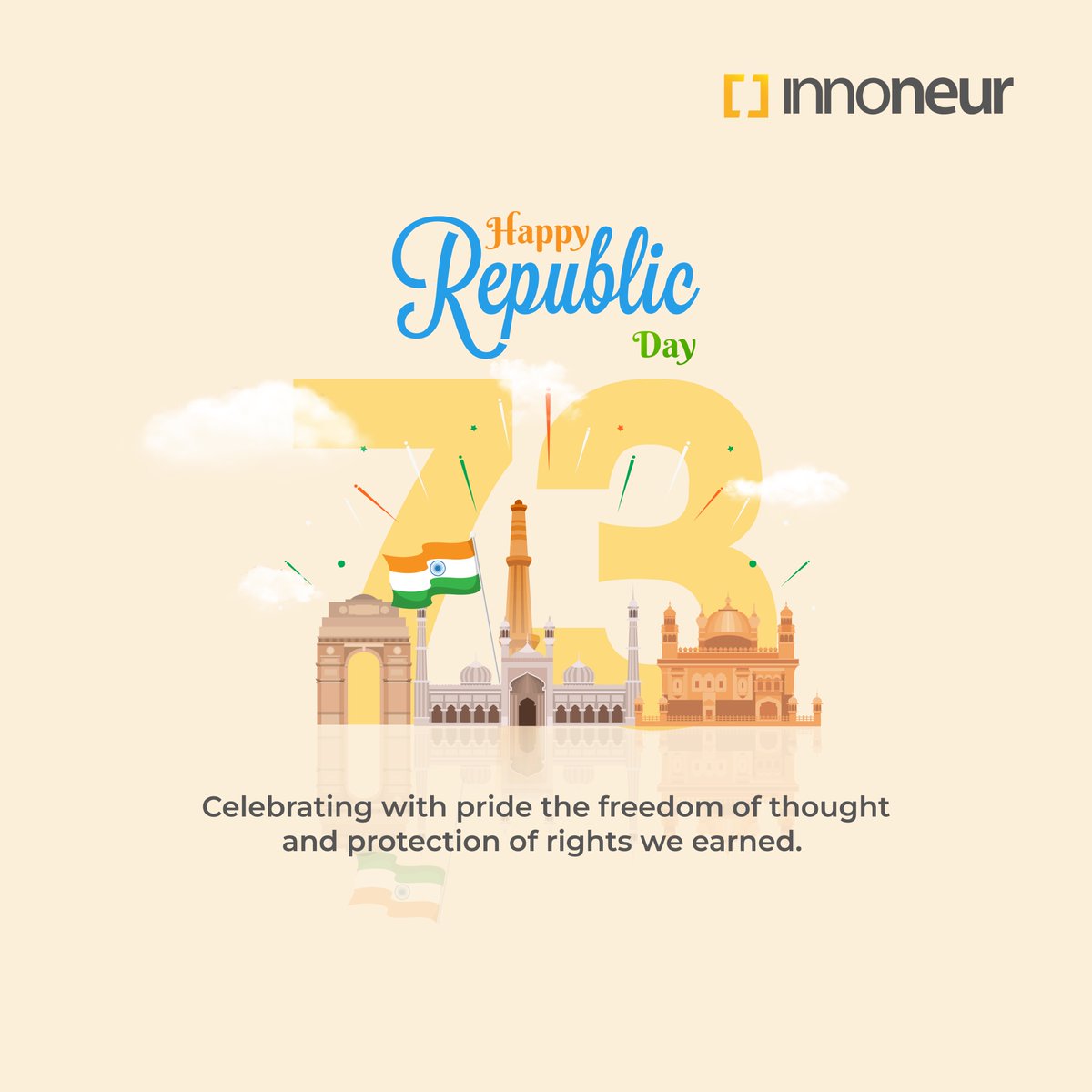 innoneur's tweet photo. Celebrating with pride the freedom of 
thought and protection we enjoy today. 
And so is also our responsibility to respect
and be responsible to others as well.

#HappyRepublicDay2022 #IndianRepublicDay 
#ThankyouFreedomFighters #respect #freedom #ConstitutionalRights #innoneur https://t.co/Cumk8zLJvg
