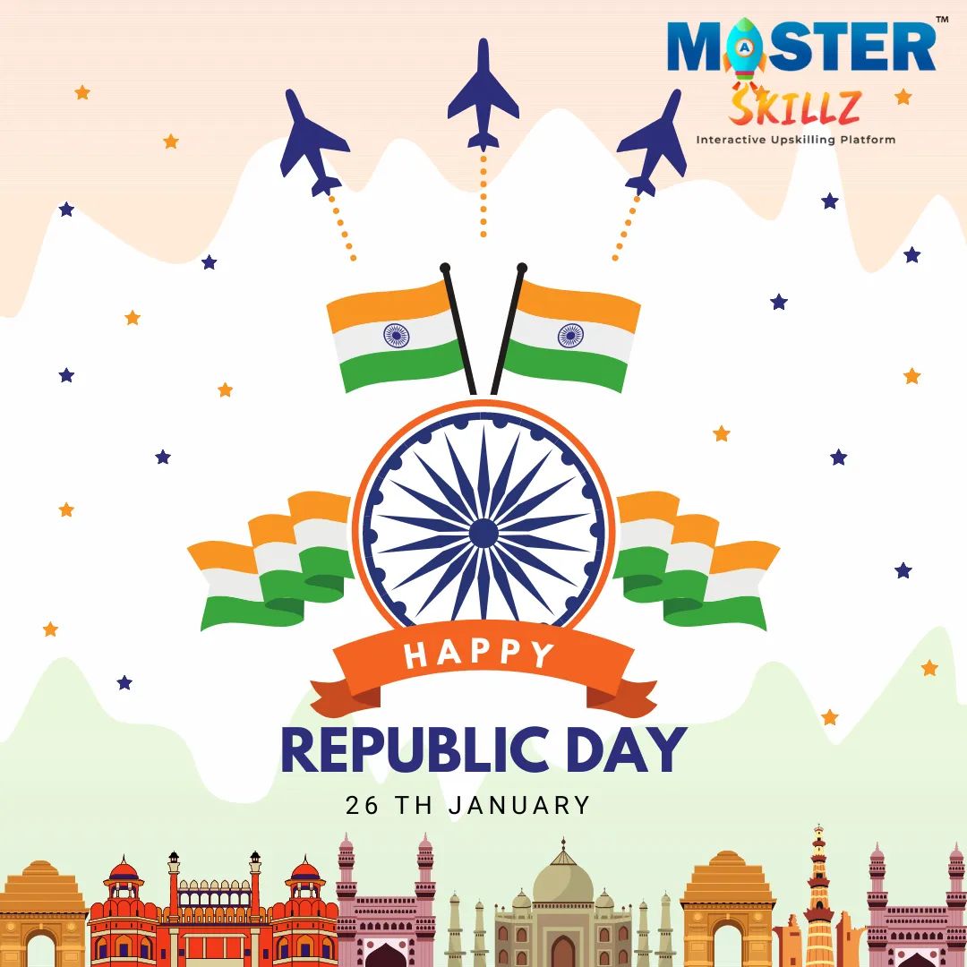 MasterSkillz09's tweet photo. On the auspicious occasion of our 73rd  #RepublicDay, we extend our heartiest greeting to one and all
 #TeamMasterskillz #MasterSkillz #onlineeducation #extracurricularactivities #kids https://t.co/j7S183F5uF