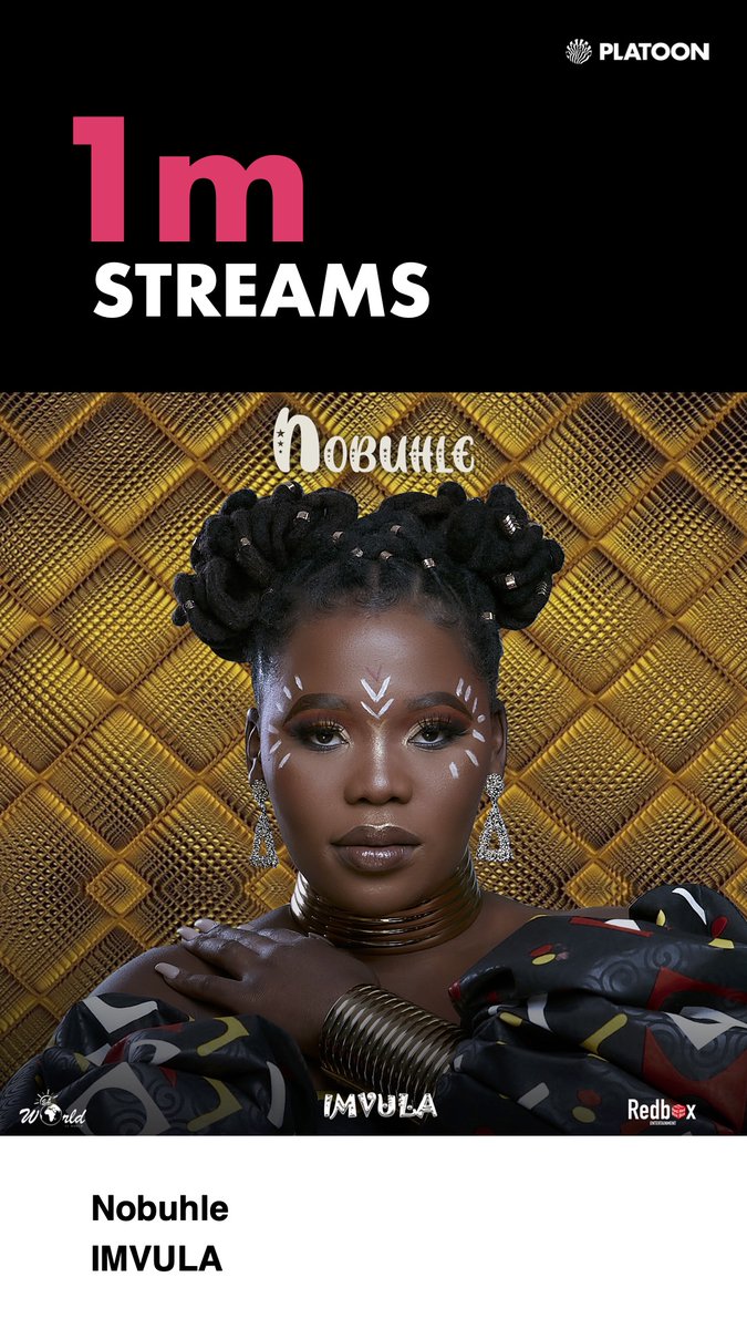 NobuhleMusic's tweet photo. Today marks 5months since my Debut album "Imvula"
We just hit 1 million streams!!! 🎊🎊🎊🎊
Ngiyabonga
My team RedBox Entertainment 
&amp;Platoon
🍾
Kwande https://t.co/RT9Yp7HA5C