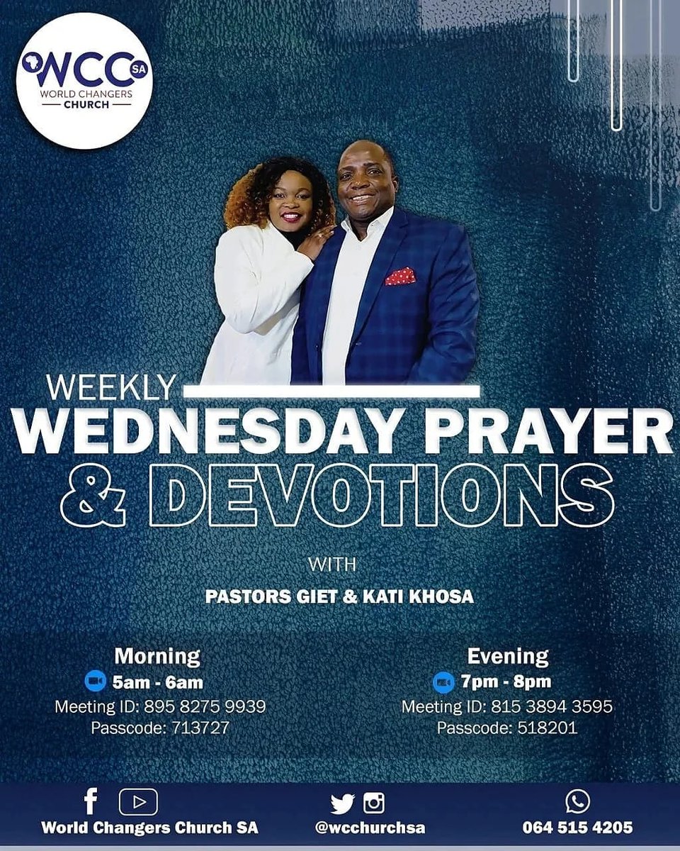 WCCHURCHSA's tweet photo. Join us tonight with your children,there will be a special prayer and declaration of blessing over them as they start 2022 academic year. 

🚨We will close it off with the communion.

For prayer requests send us a WhatsApp: 064 515 4205 📌

#wednesdaydevotions #Children
#Prayer https://t.co/mhLnlQGLXD