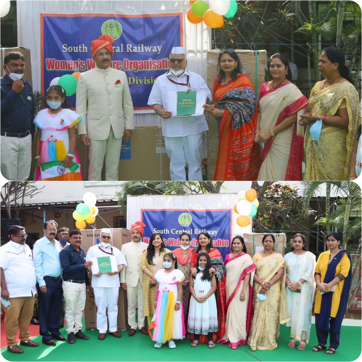 drmsecunderabad's tweet photo. During COVID Pandemic Medical Team #SCDivision has done exemplary work #ConductingVaccinationCamps, #IsolationCamps & special COVID treatment @VariousStns. As appreciation #SCRlyWWO/SC Division donated LED TV, Refrigerator to Poly Health Clinic/KZJ & RO Plant to HealthUnit/CKL. https://t.co/Nnq6XLoliI