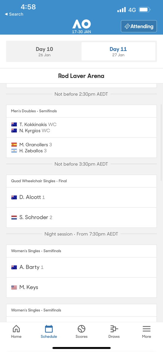 DylanAlcott's tweet photo. It’s tennis time. It’s finals time. The last ever dance. Fair lineup on Rod Laver Arena, too 🇦🇺. Ground pass or specific wheelchair tickets get you in for the first two matches. Live on @wwos if you can’t make it 

Let’s get after it team and have some fun xx #ausopen https://t.co/66GO37YL5d