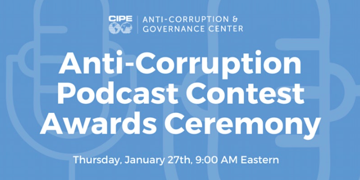 We're taking part in an event celebrating #anticorruption podcasts - including ours! 🎉 Join us on 1/27 to learn:
1️⃣ The most-voted podcast
2️⃣ The year's best episode as deemed by esteemed judges <a href="/DeliaFerreira/">Delia Ferreira</a>, <a href="/ShelleyTraCCC/">Louise Shelley</a>, &amp; <a href="/poerwatip/">natalia soebagjo</a>
Register: bit.ly/3KtD0VB