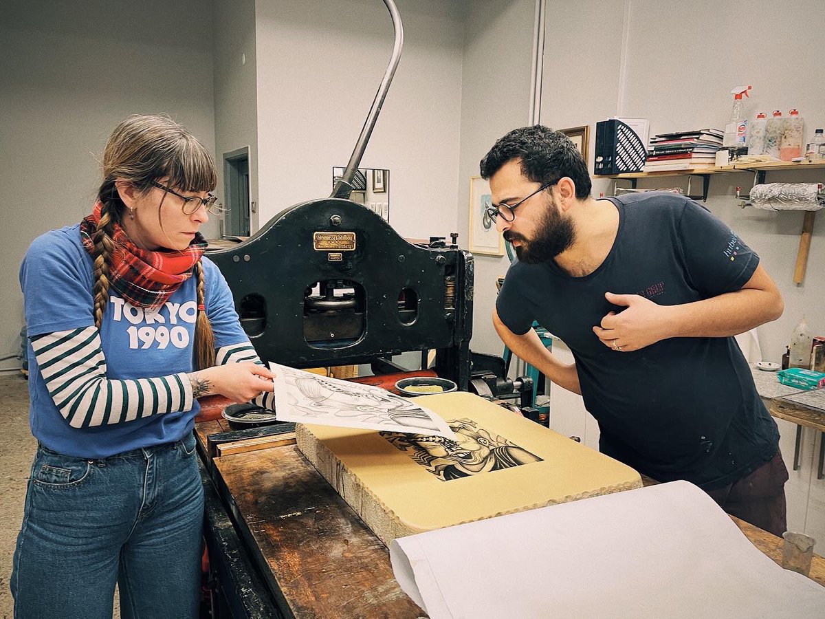 The printing of Candan İscan the second #lithograph has also been completed. 🍦
.
.
.

#lithography #lithographie #lithographs #litografia #steindruck #douprintstudio #litografi