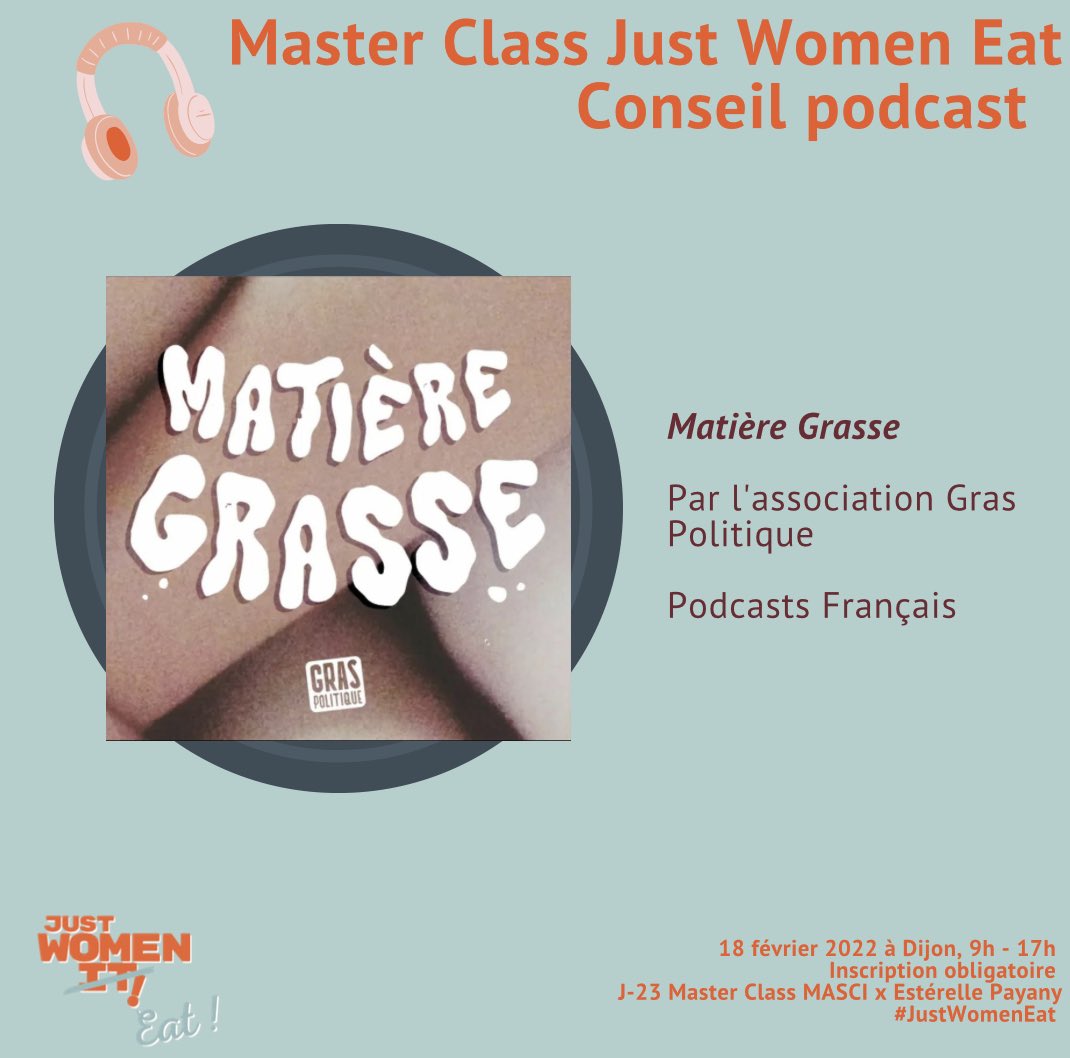 HugolGential_Cl's tweet photo. #JustWomenEat #Podcast 

Les actions de @GrasPolitique_ sont multiples : sensibilisation, yogras, groupe de discussion mais aussi ce génial podcast « Matière grasse » qui répond à tout un tas de questions de la vie quotidienne tout en interrogeant la grossophobie systémique https://t.co/pkf0RhtFyS