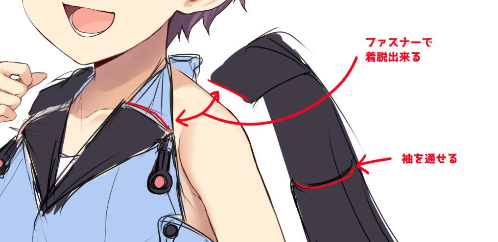 夏服描き直しを試みたらいろいろめんどい服になった 