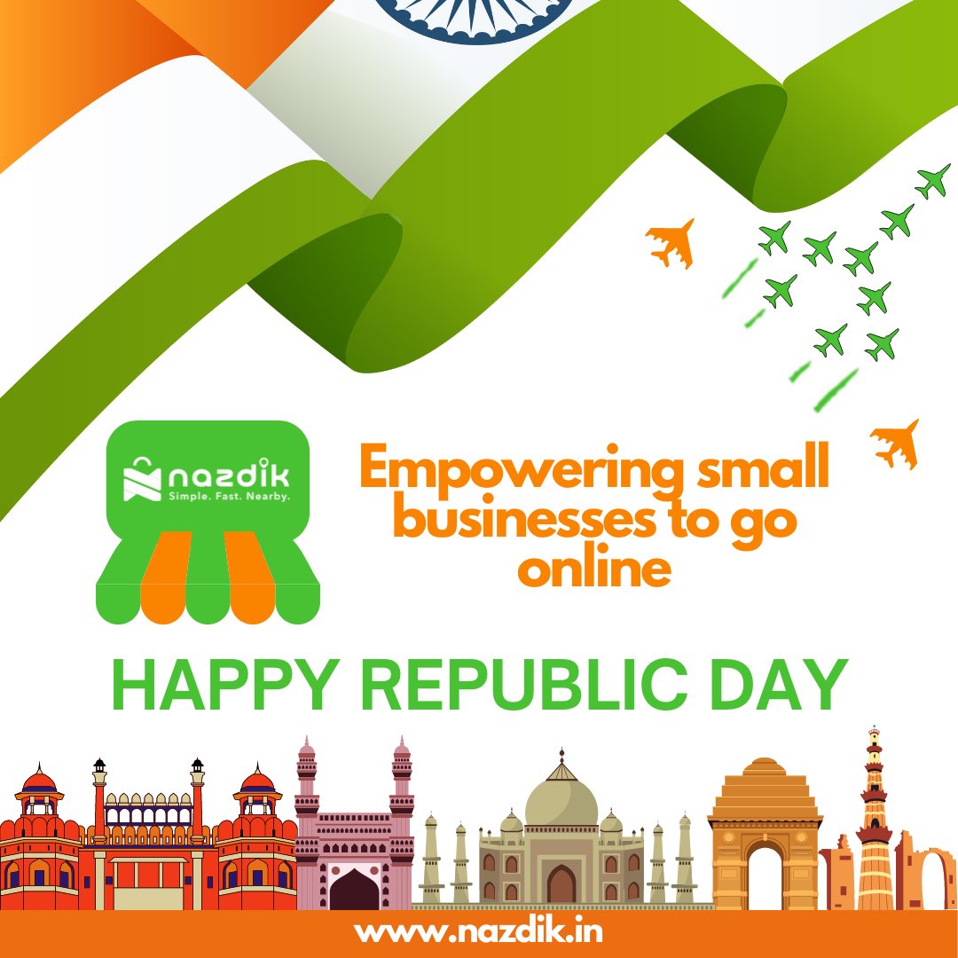 aapkenazdik's tweet photo. This 26th January, let’s pledge to support small businesses around us.

Happy Republic Day India 🇮🇳

#RepublicDay #26January #SmallBusinesses #Nazdik #TechNineties https://t.co/4mbk5hDIYW