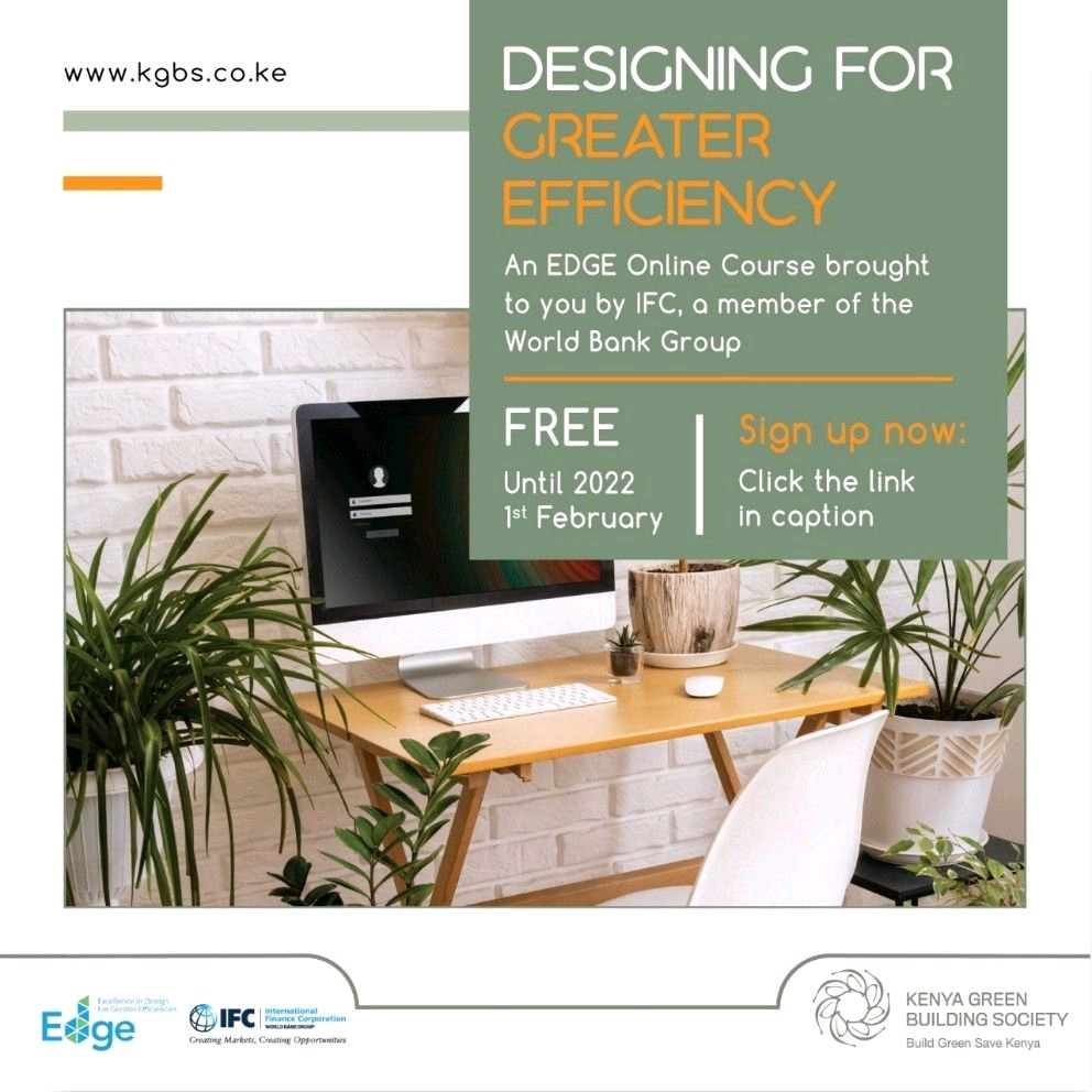 OfficialKGBS's tweet photo. Have you registered for the DFGE course? 🤔

Develop the skills, knowledge, and right attitudes to support the built environment’s move onto a low-carbon path.

Sign up via this link: 👇🏾
 https://t.co/bX7G3PPrS7

#JengaGreenNaKGBS https://t.co/GHyF4vKB7x