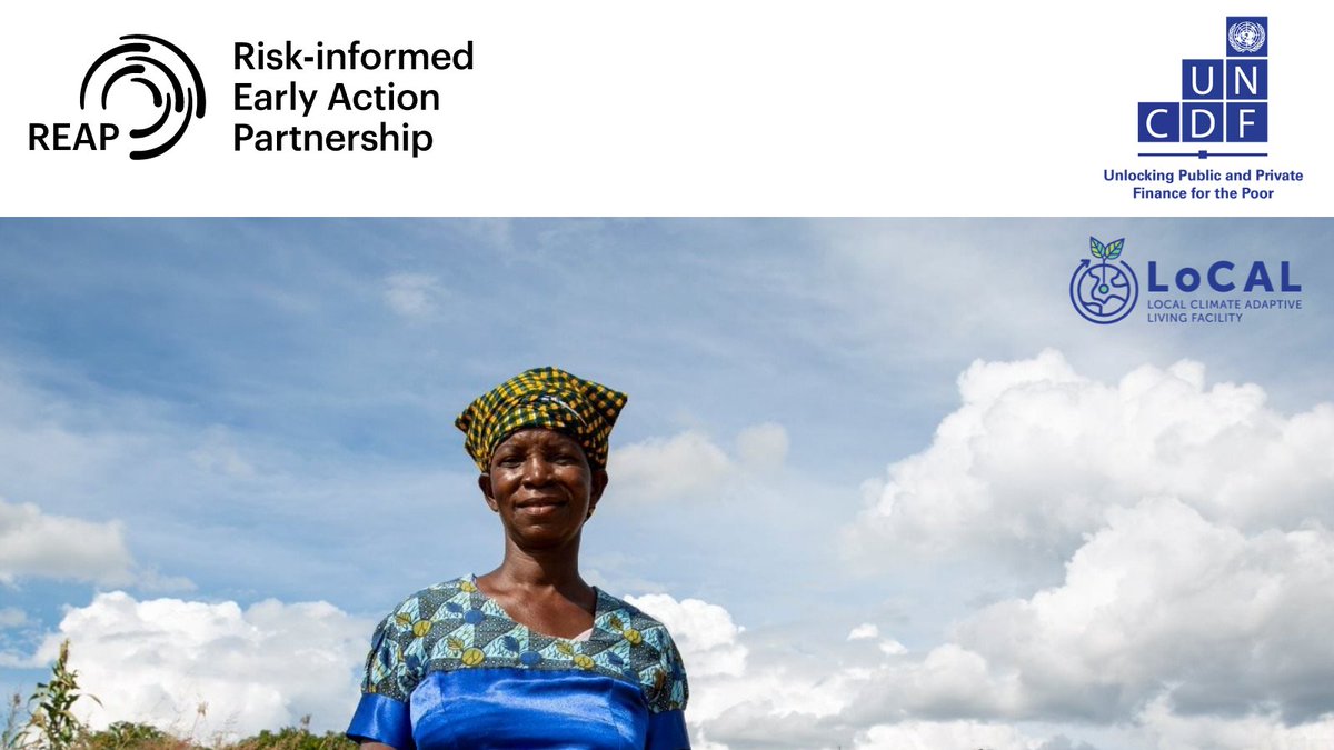 EarlyActionREAP's tweet photo. Delighted to welcome @UNCDFLoCAL to REAP!

@UNCDF integrates risk planning and climate change preparedness through the Local Climate Adaptive Living Facility (LoCAL) #LocallyLedAdaptation

More about this exciting addition to REAP ➡️ https://t.co/nMpPo75wSG https://t.co/uinJW4U1Ij