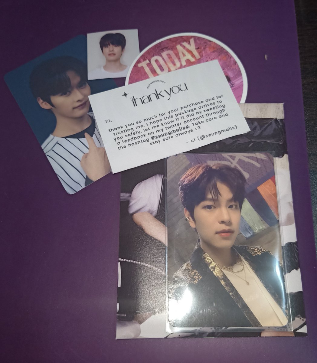 wtb_seungjin's tweet photo. — [♡] ; happy mail ! | #wtb_sjmails
#seungmailed
isang prio na naman ang napauwi 😭 tysm @seungmails for the freebies and for packing it really well! 💖 https://t.co/ledQW3f3lm