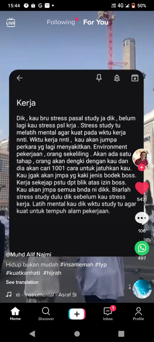 syafffirr's tweet photo. Betul 💯 Kau akan jumpa bermacam2 orang, ragam ..even bukan orang lain..boss kau sendiri yang memang nak jatuhkan kau! Serius bila kerja mental kena kuat. Hmmm sebab dah lalui, jadi benda ni memang  💯 good luck ! https://t.co/ChAeccuUBe
