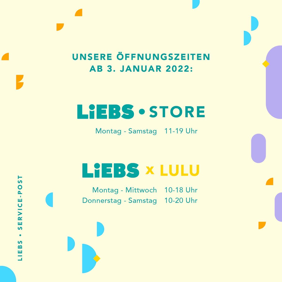 Unsere aktuellen #Öffnungszeiten für unseren Store in der Neustadt in #Mainz und in der #lulumainz 😊🥰