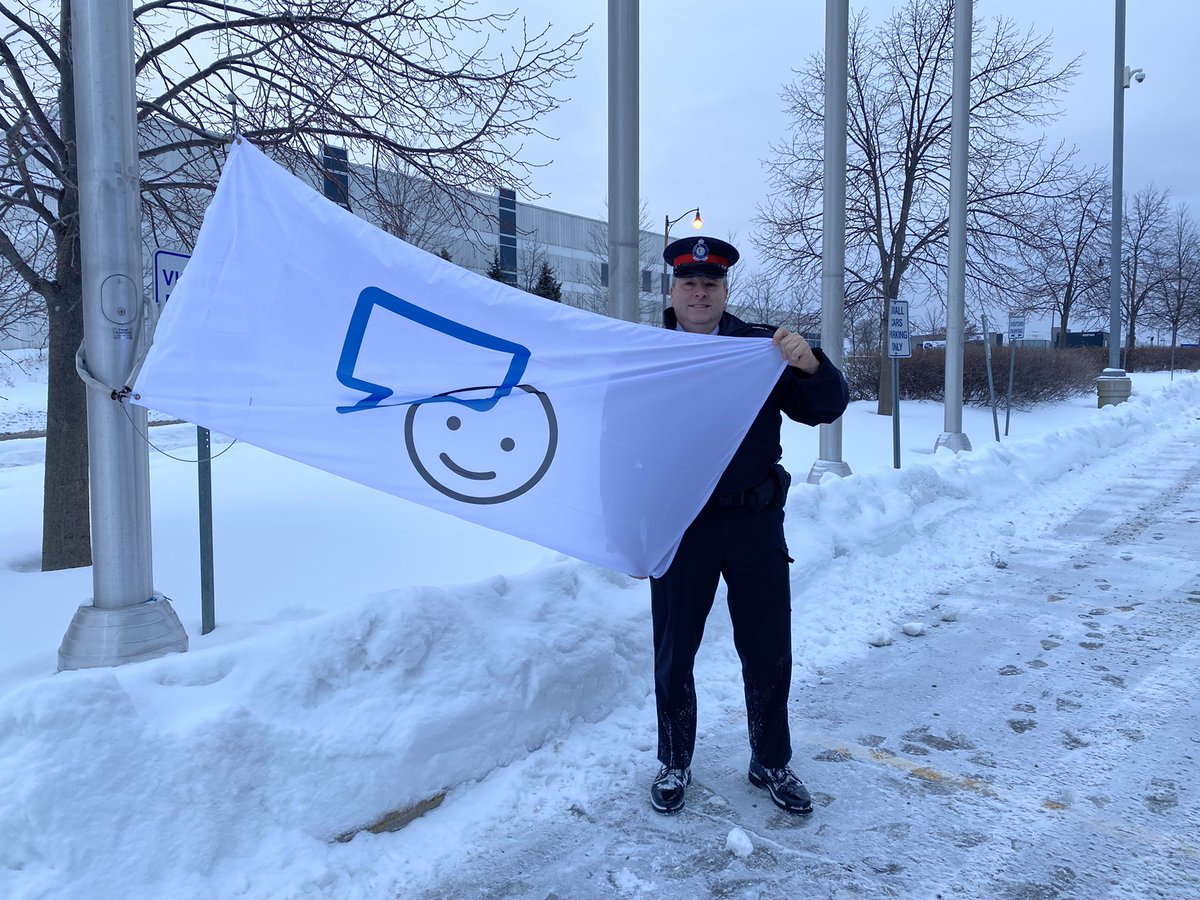 Today is #BellLetsTalk day and we have raised the flag at Headquarters. It’s important to reach out, talk, listen and keep this conversation going #MentalHealthMatters