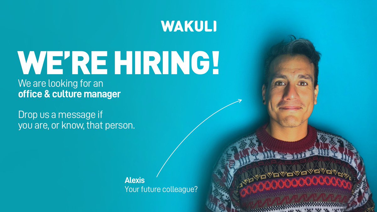 JOB ALERT! Come work with us on changing the industry for the better - hiring an office and culture manager for our Amsterdam offices! #wakeupwithwakuli wakuli.recruitee.com/o/office-cultu…
