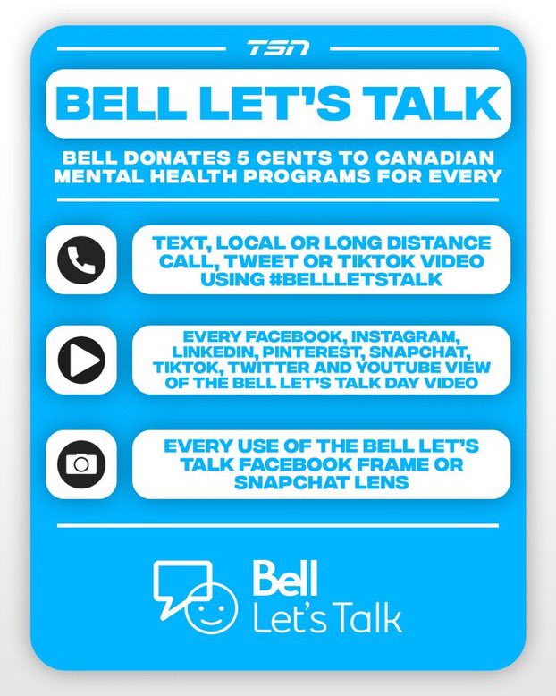 Keep listening, keep talking, keep being there for each other #BellLetsTalk