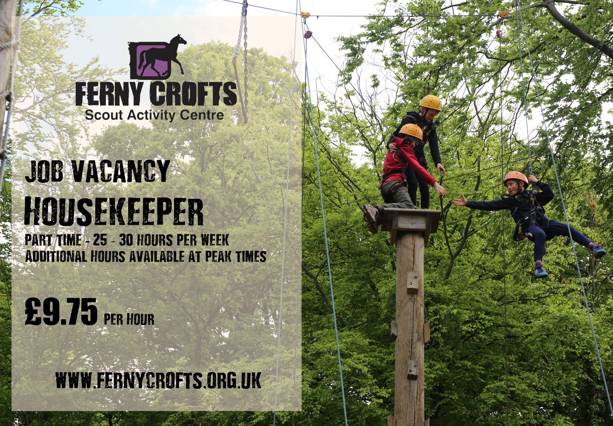 The home of Hampshire Scouts, <a href="/FernyCrofts/">Ferny Crofts Scout Activity Centre</a> are currently recruiting for a part time Housekeeper to join their staff team.

If you would like to find out more, please visit fernycrofts.org.uk/work-with-us or email fernycrofts@fernycrofts.org.uk

#opportunity #workwithus #fernycroft