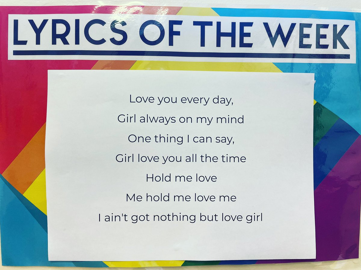 LYRICS OF THE WEEK 🎶 2️⃣

Every week Mr Andrew’s does a lyrics of the week. Can you work out the song title? It is Maths related! Comment if you think you know the answer! #lyricsoftheweek #felstedmaths #commentifyouknow #felstedschool #maths #felstedmaths #felstedSTEAM