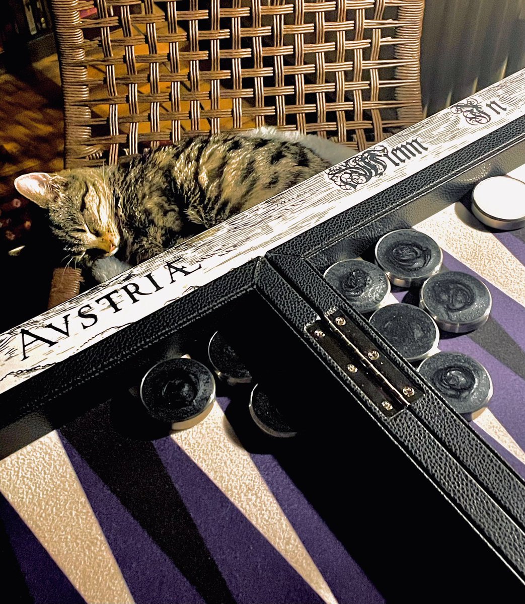 GGManie's tweet photo. Ya playin style is soooooo boring *zzzzz* ๐ผ๐๐ฒ #backgammoncat #backgammon #austria https://t.co/0d7PFO9cvJ