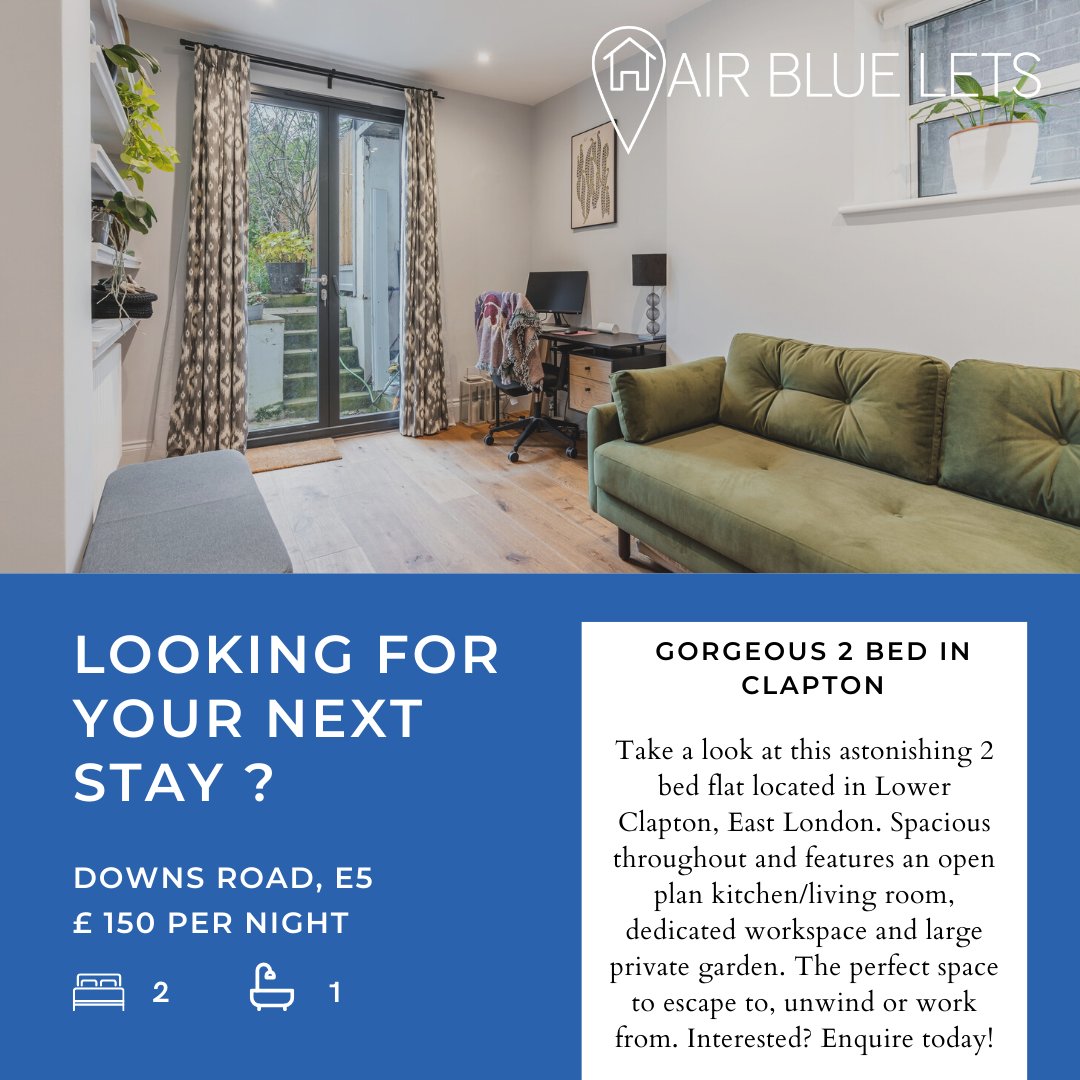Check out this stunning 2 bed flat in Lower Clapton (Zone 2). Enquire today!
:
To check out our new listing, follow the link. ow.ly/iMFP50HEnk8
:
#airbluelets #clapton #london #airbnb #travel #holiday #airbnbhosting #explore #explorepage #property #londonproperty #hackney