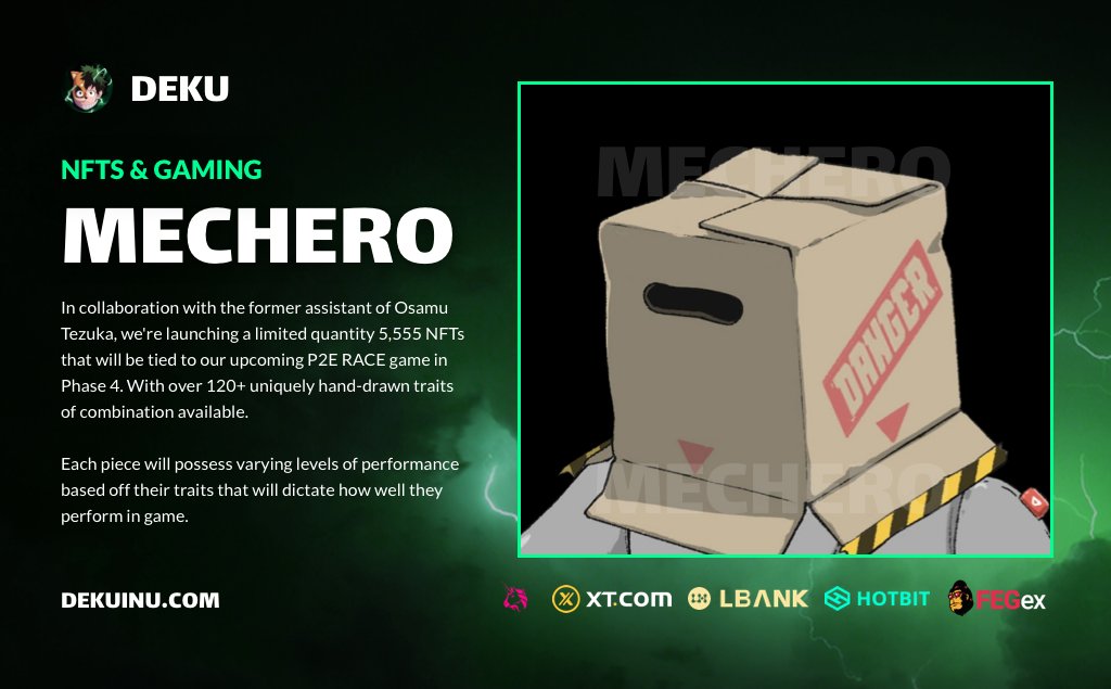 DE4DBEATS's tweet photo. @JakeGagain Do you know 
@DekuInuOfficial ?

We are soon to be listed on SaitaMask!

Coming this year:
•Mechero Nfts (5,555)
•Deku Academy (learning platform)
•Play2Earn Racing Game
•Dekutools
•One Alliance 

+More soon

Buy now or regret it later https://t.co/s7eLcXURQj