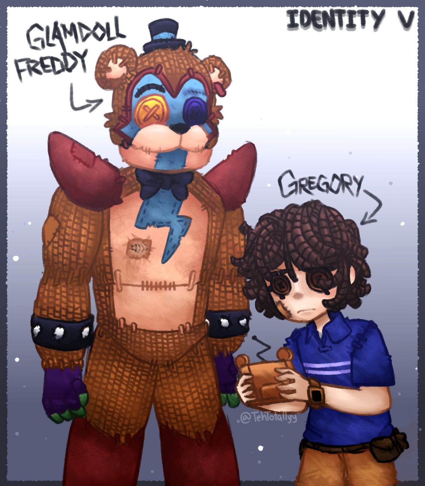 SpeedPaint Fnaf 9 glamrock freddy .. Gregory vs V by vivigatoRosa