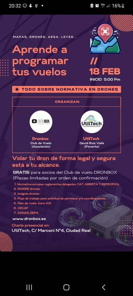 UtilTechCR's tweet photo. En colaboración con el Club de Vuelo Dronbox. Veremos temas relacionados con normativa y permisos.
#clubdevuelodronbox
#uaventerpriseproject
#utiltech https://t.co/Lkb7NckSZj