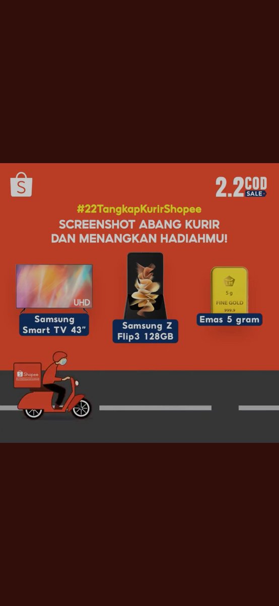 Sholikhin1011's tweet photo. @ShopeeID #22TangkapKurirShopee Bismillah #ShopeeKasihSmartTV https://t.co/QdOpgVnBjc
