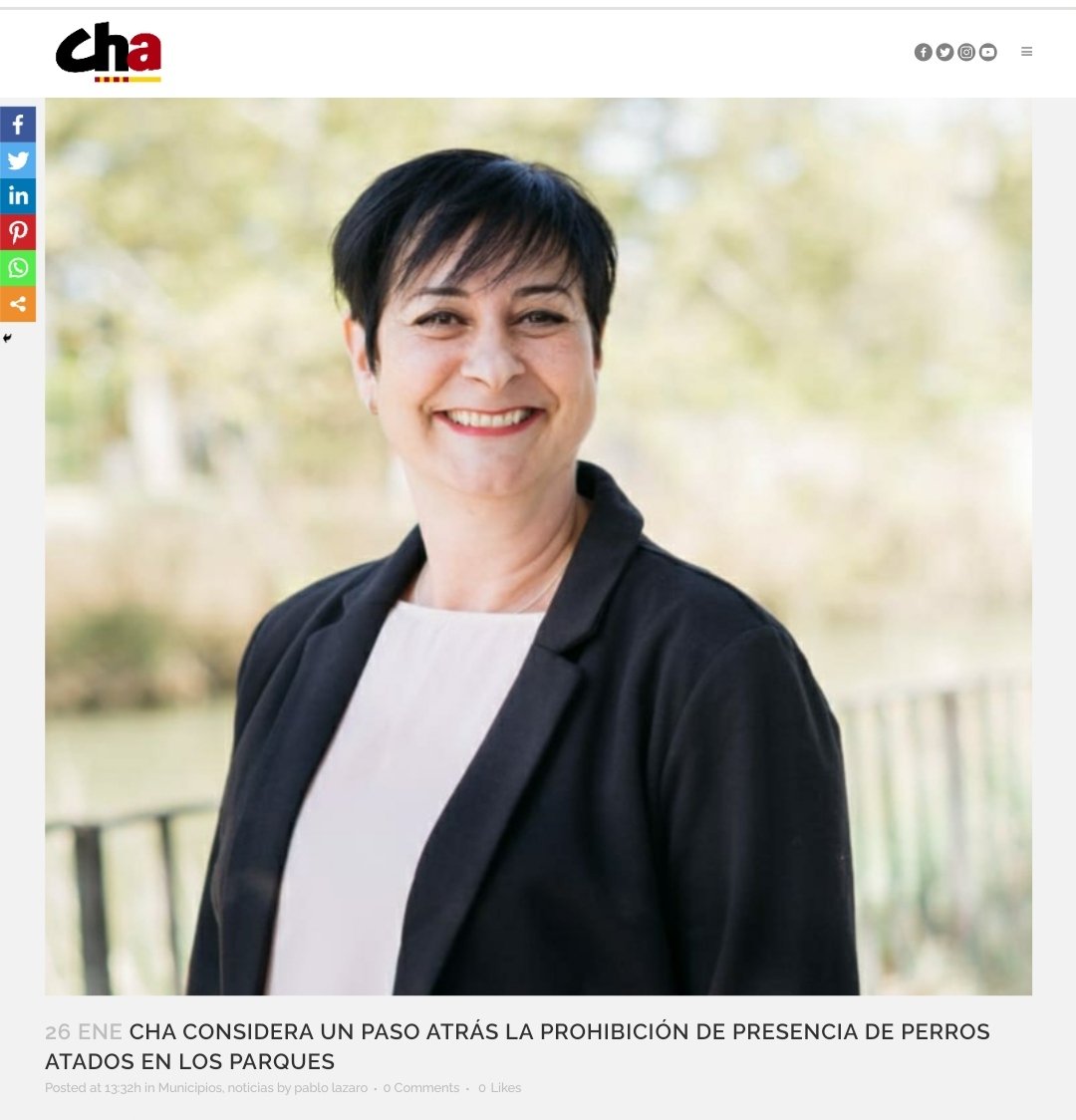 chunta's tweet photo. 👉 @CHA_Huesca @sonialastruey

👉  CHA considera un paso atrás la prohibición de presencia de perros atados en los parques
 https://t.co/M4TNQJcYk1 https://t.co/9zPftU5V7k