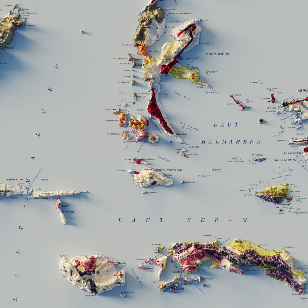 A few detail shots of Peta Geologi Indonesia.