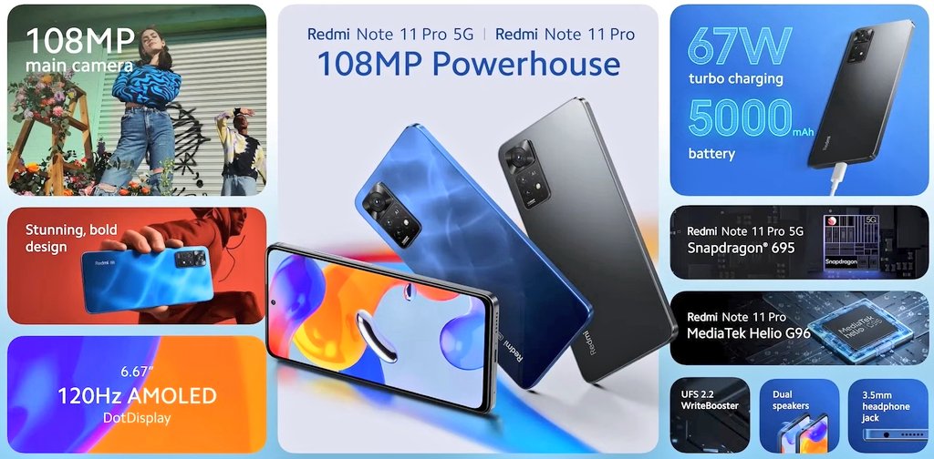 Redmi Note 11 Pro 5G, Redmi Note 11 Pro, Redmi Note 11S and Redmi Note 11