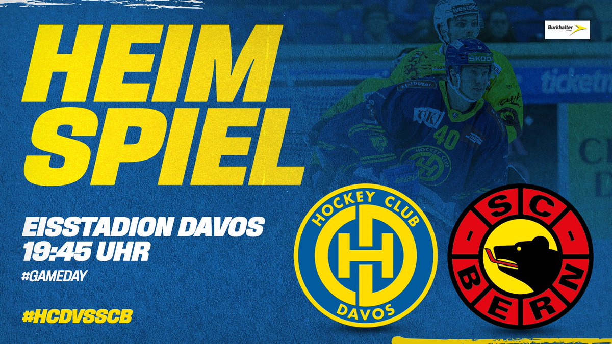 HCD_offiziell's tweet photo. 🚨 GAMEDAY 🆚 @scbern_news 
 
🏟️ Eisstadion Davos
🙋 19:45h
😷 2G ab 16 J. + Maske!
🎟️ Tickets: https://t.co/a4fs0IHuQL
📰 Vorschau: https://t.co/tCx258zlnO 
📲 Ticker: https://t.co/tCx258zlnO
📺 @MySports_CH 2⃣
🤝 @BurkhalterGroup 
 
#HCDvsSCB 🔵🟡 https://t.co/32T6R0Sw1A