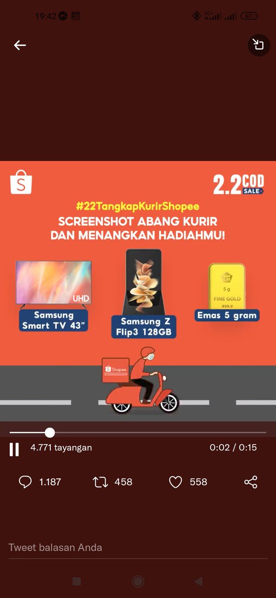 nnan_do's tweet photo. #22TangkapKurirShopee
#ShopeeKasihSamsungZFlip3

@ShopeeID https://t.co/xJgOGow5Nr