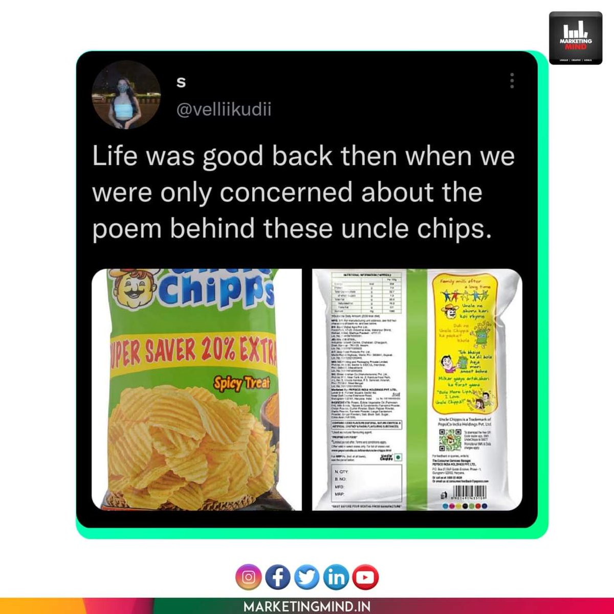 MarketingMind_'s tweet photo. Who else miss this?
#MarketingMind #UncleChips https://t.co/3utCXS9EFo