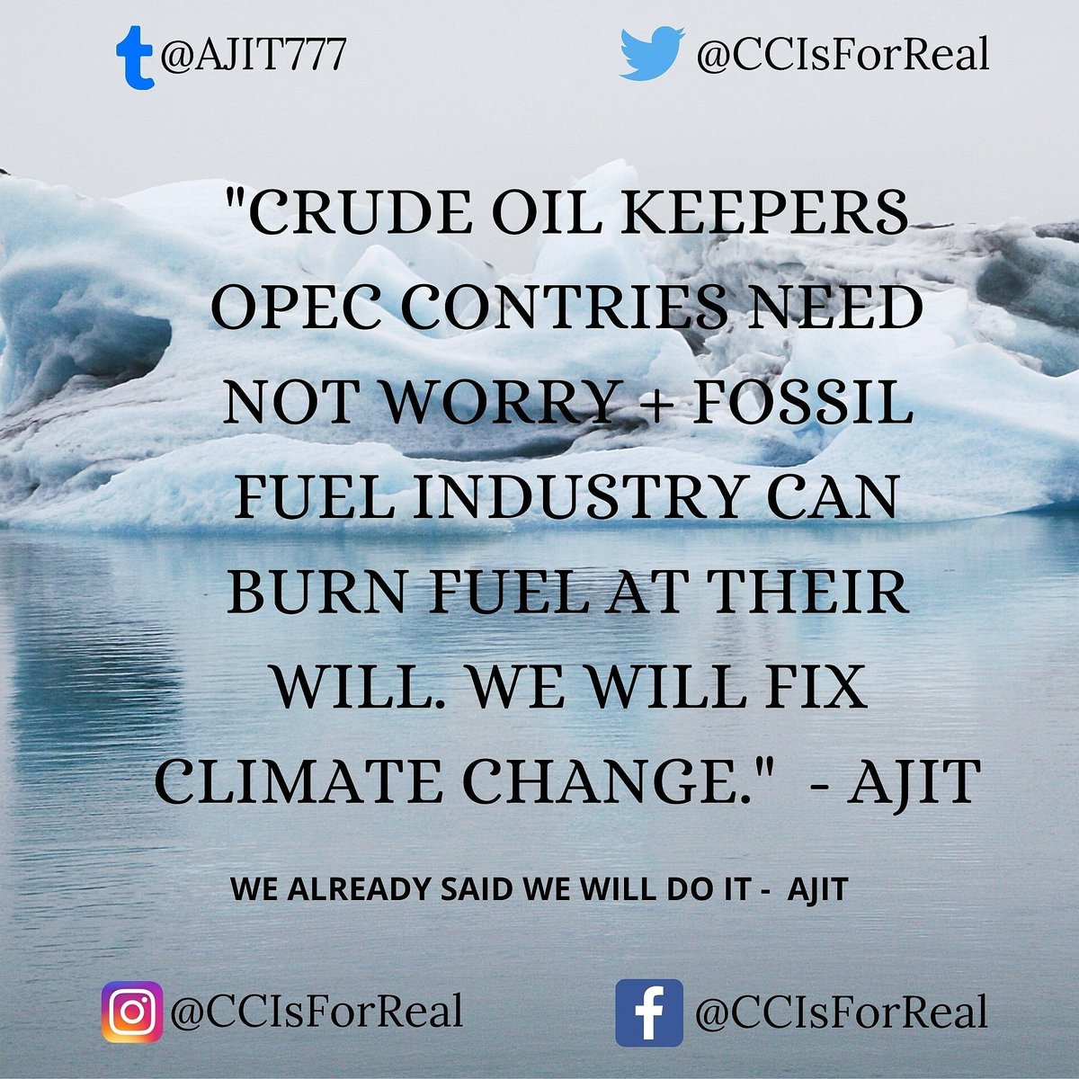 TheTeamAjit's tweet photo. @Australia is also included like the OPEC Nations.... PM @ScottMorrisonMP .....
Beloved Australians can burn fossil fuels/coal of any kind...

We will take care of #ClimateChange ....

No Need to say it explicitly, it's default thing...

Hope it's crystal clear now..
@CCIsForReal https://t.co/lluCC0HaBV
