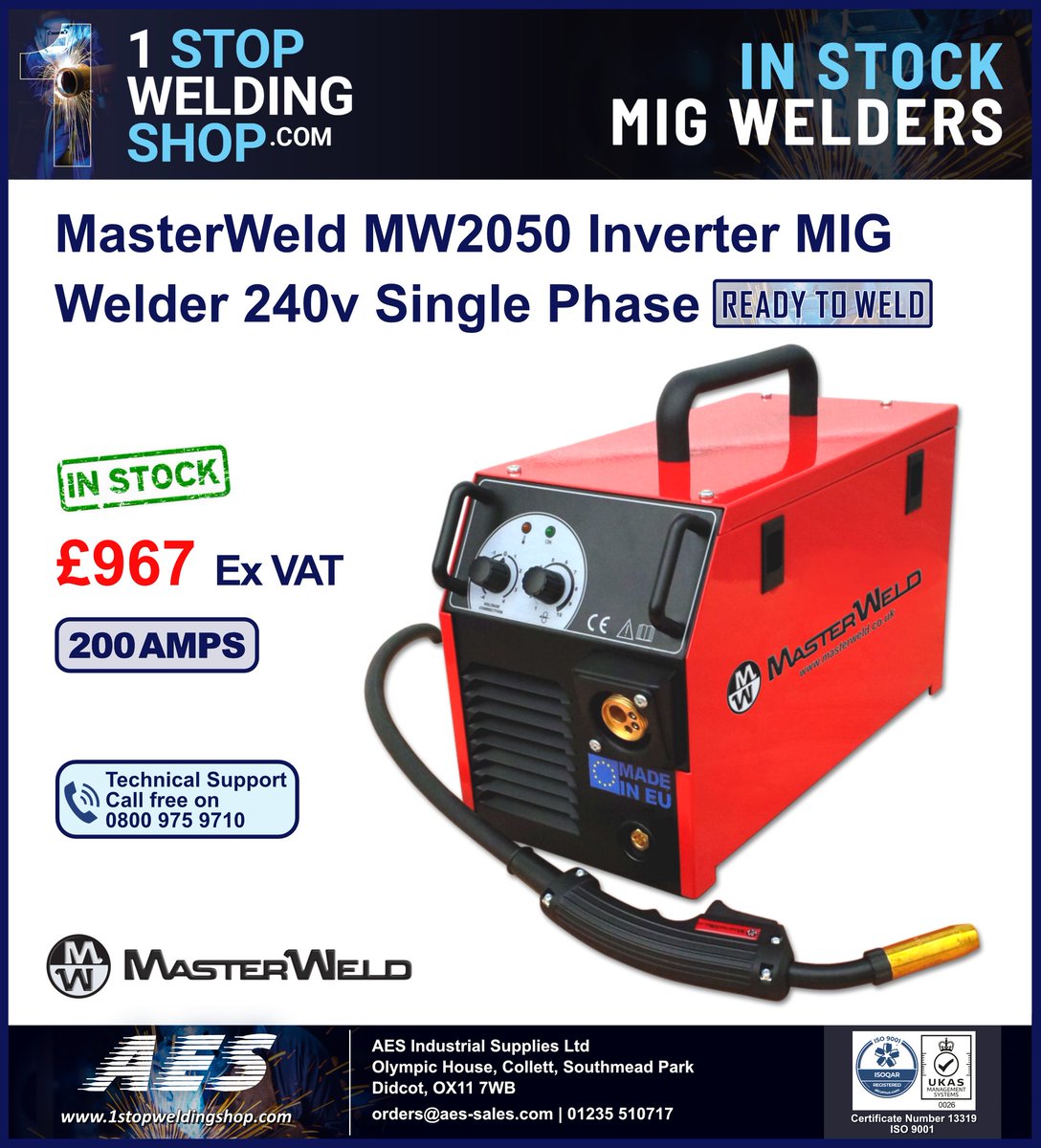 1stopwelding's tweet photo. The ultimate choice for any welder who wants a truly portable synergic MIG welding machine! 😊

https://t.co/RejavFOWj3

#synergicmig #singlephasewelder #invertermig #mig #migwelder #migweldingmachine #MasterWeld #weldingmachine #weldingequipment #weldingtorch @masterwelduk https://t.co/5YdOjdvCMD